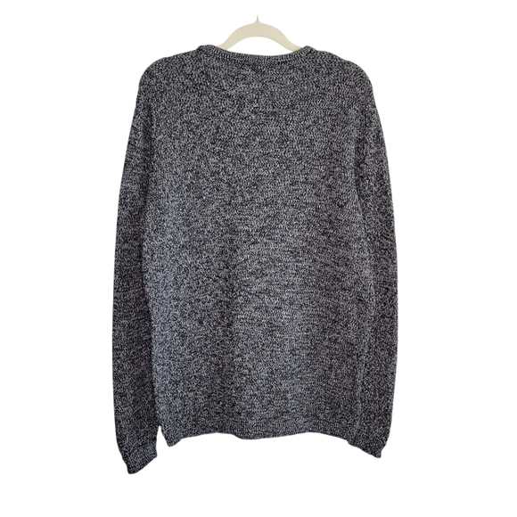 Selected Homme Men's XL Victor Crew Neck Organic Cotton Knit Sweater Black Gray - Picture 3 of 8